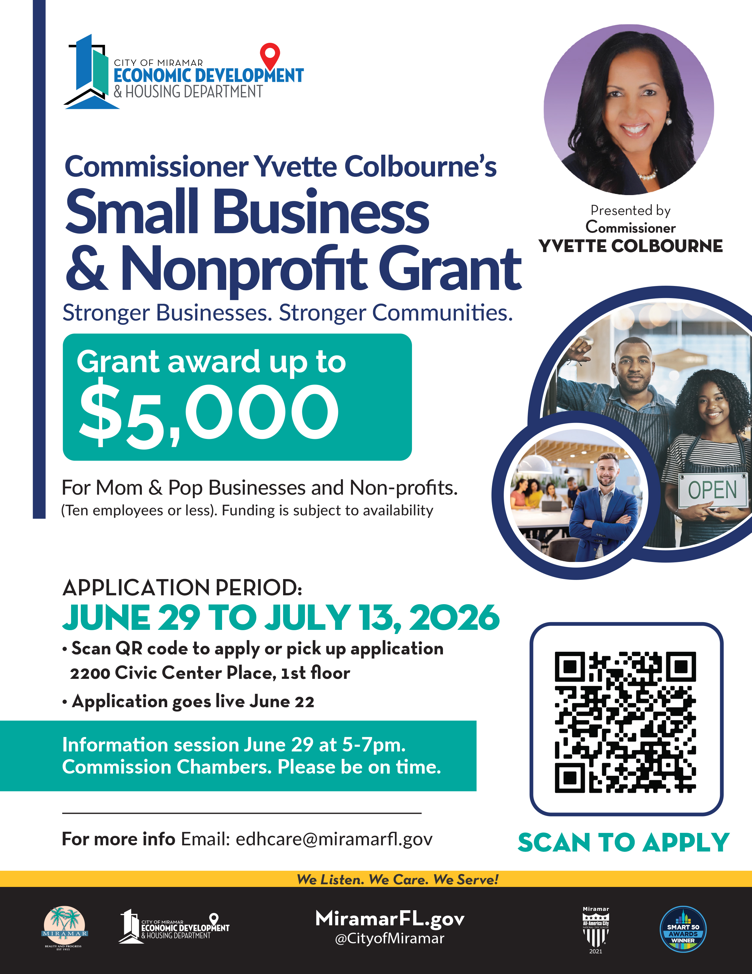 2026 Commissioner Yvette Colbourne Small Business & Nonprofit Grant Flyer